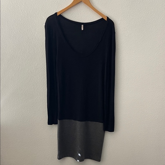 Honey Punch Dresses & Skirts - Honey Punch Black Top Dress Gray Black Midi